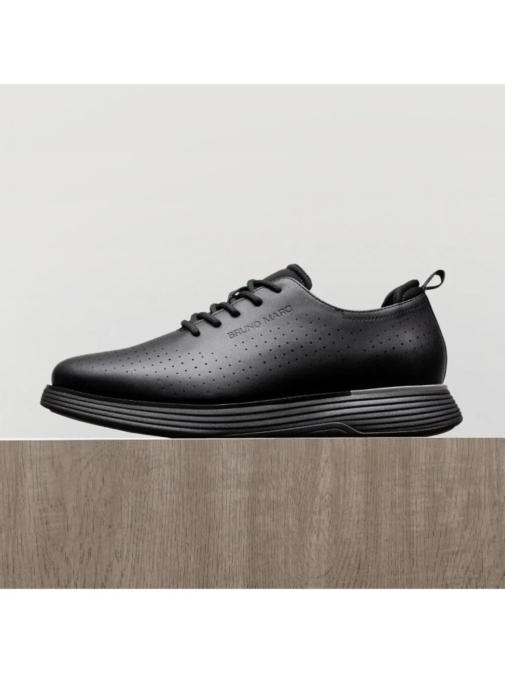 Bruno Marc Men's Black Polyurethane Classic Casual Vibrant Fashion Sneakers